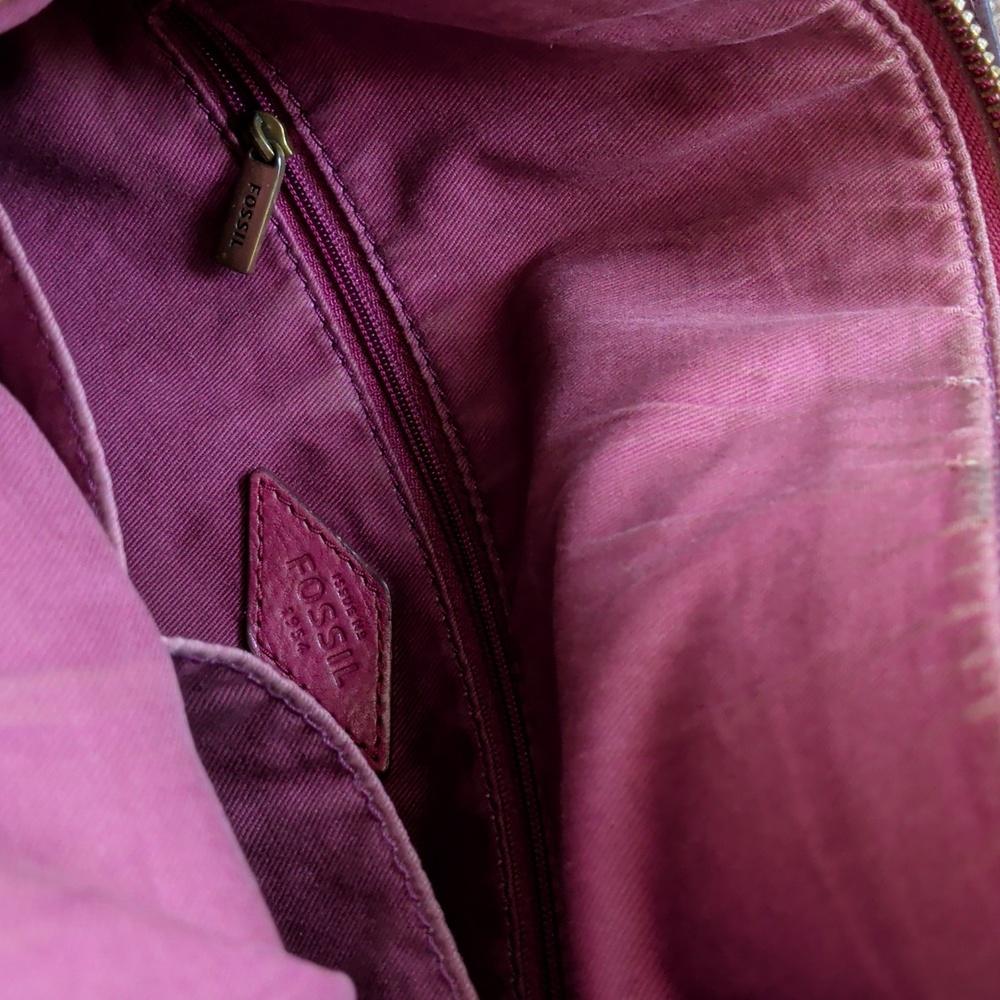 Fossil dark Pink Leather Shoulder Bag - Picture 14 of 14